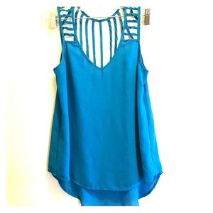 Blue strappy back top